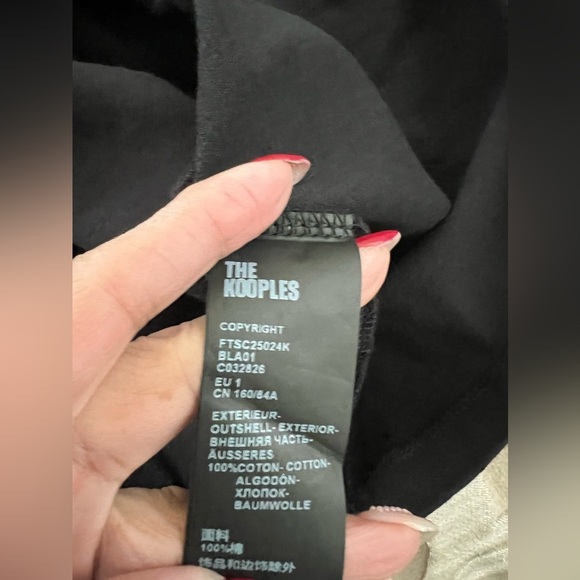 The Kooples- Black T-shirt logo print black size Small NWT, inscription - Picture 6 of 8